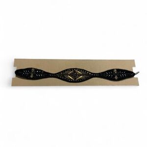 Macy's Black and Gold Beaded Hairband